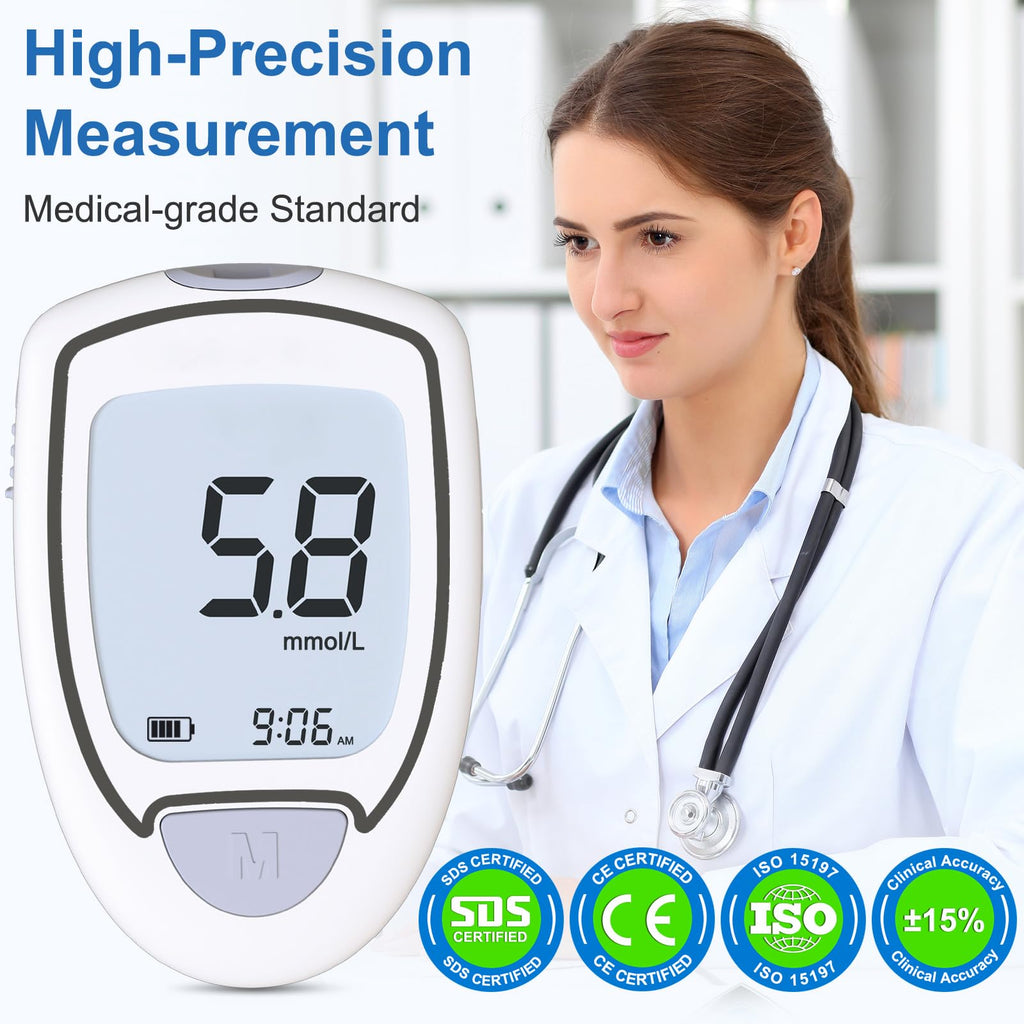 Blood Glucose Monitor Kit with 50 Test Strips & 50 Lancets P1529