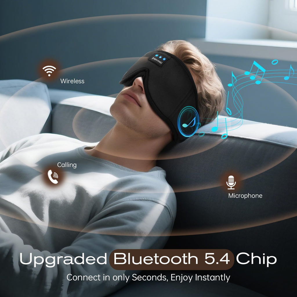 Black Bluetooth Sleep Mask with Headphones A332