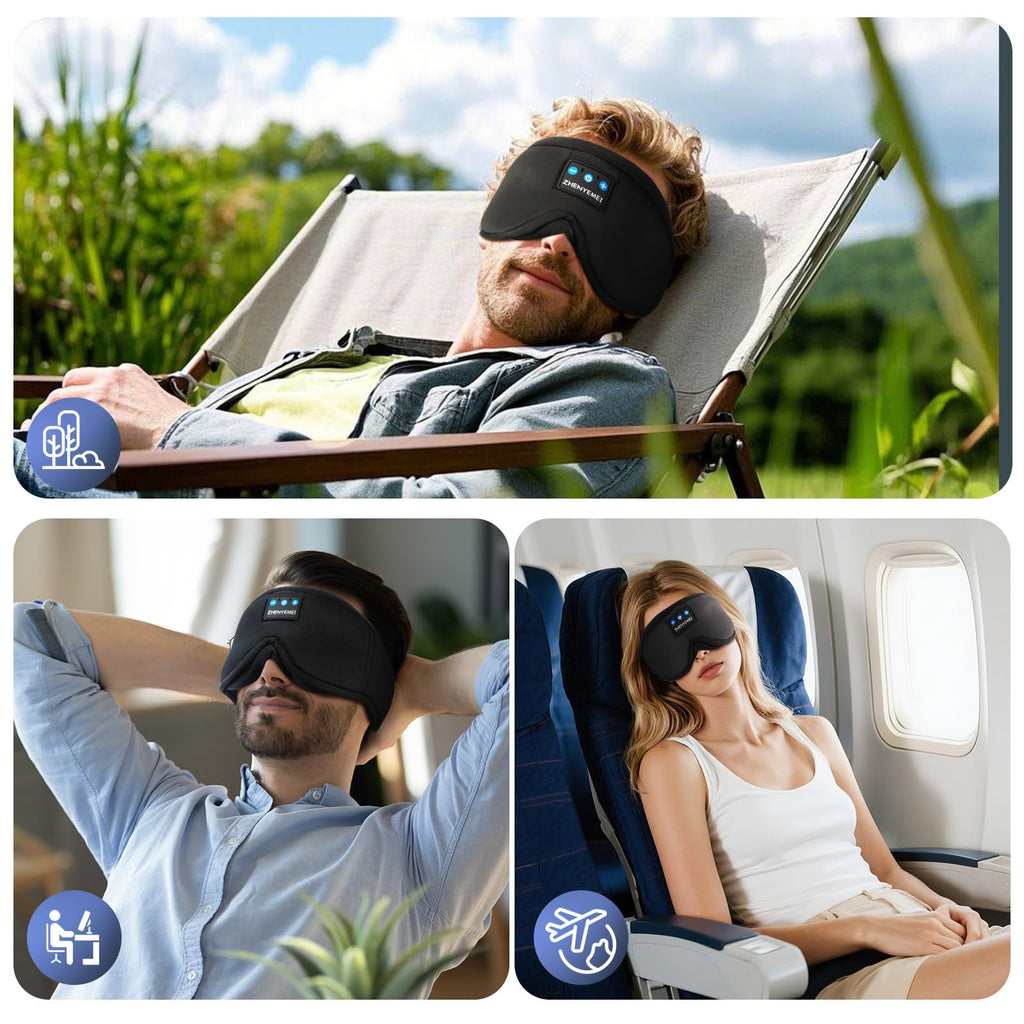 Black Bluetooth Sleep Mask with Headphones A332