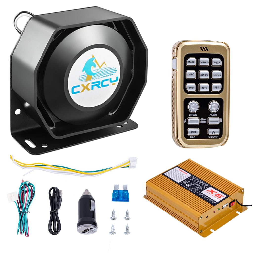12V 200W Police Siren PA System with Wireless Mic E1303