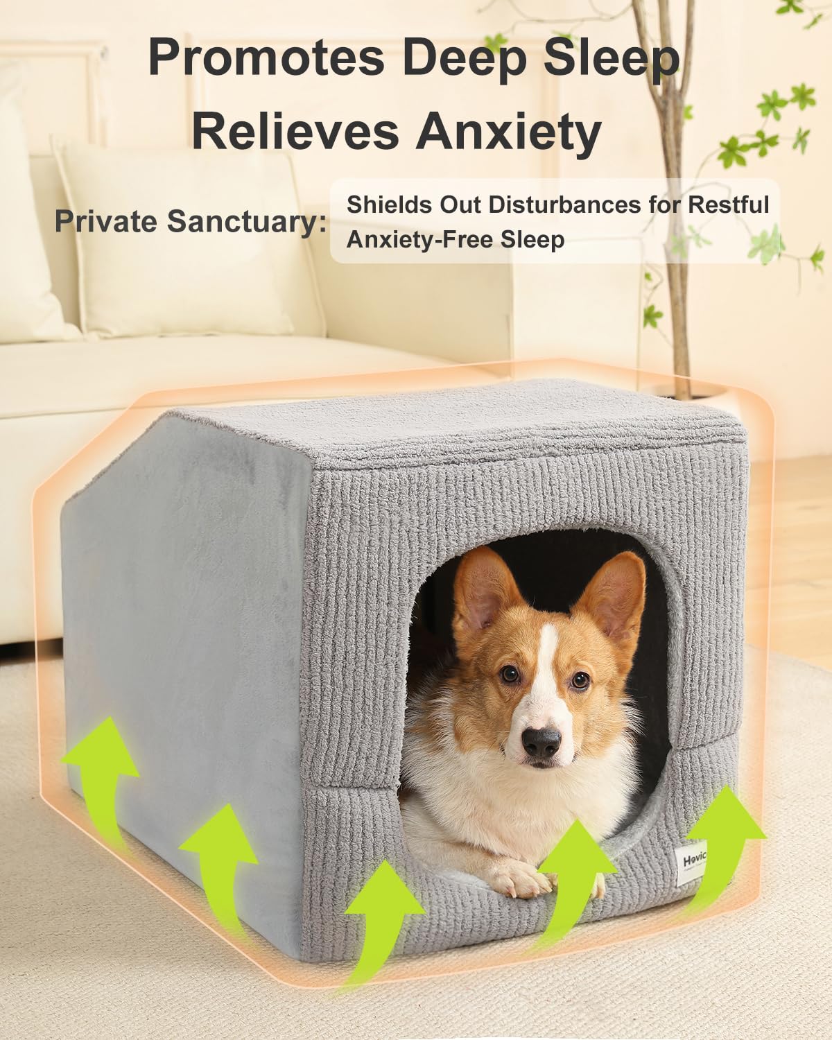 Small Dog House with Dog Cave Bed B136470