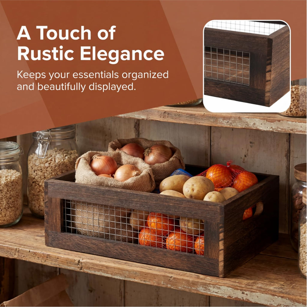 Set of 2 Rustic Wooden Nesting Boxes with Handle O675