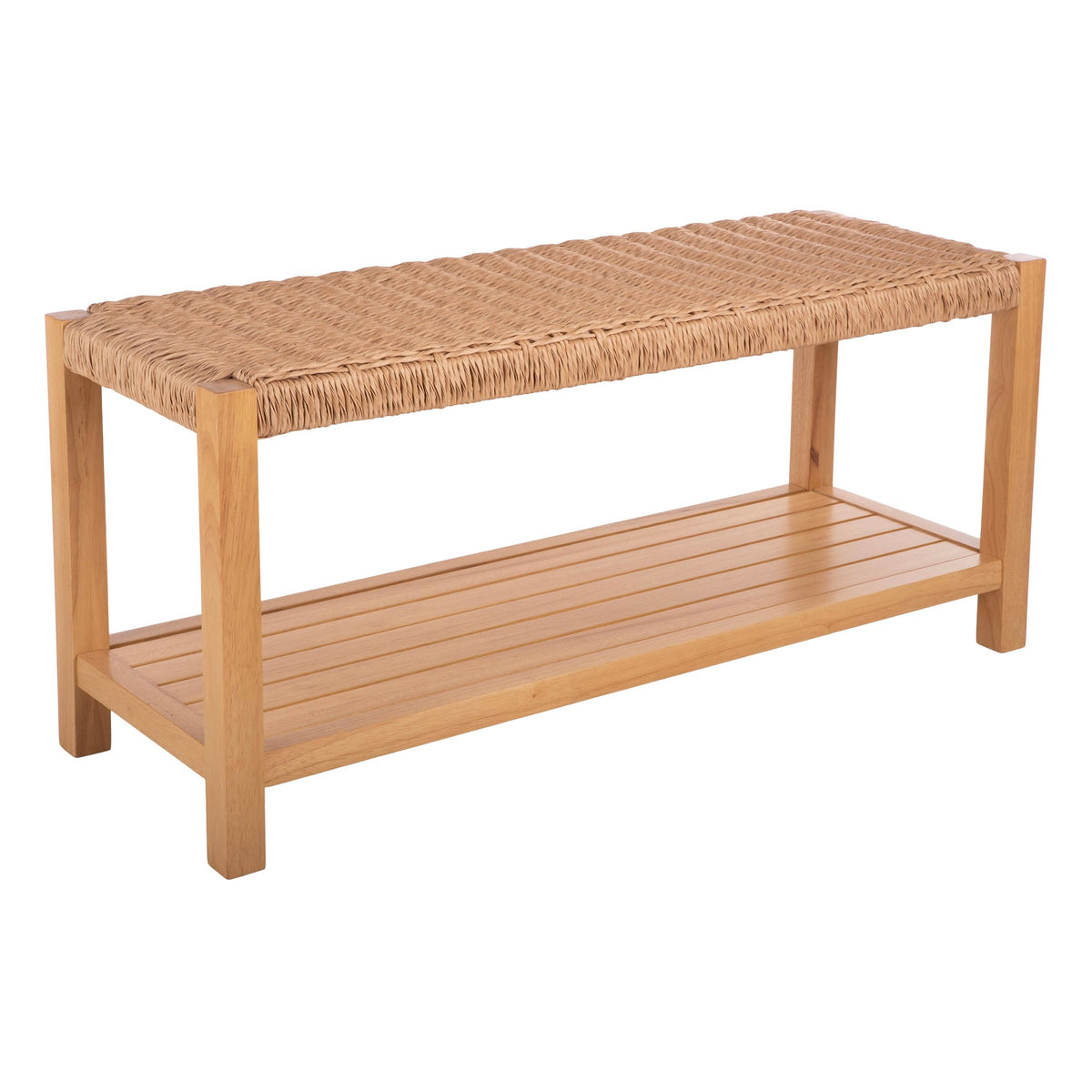 Solid Wood Entryway Bench with Shoe Storage V648798