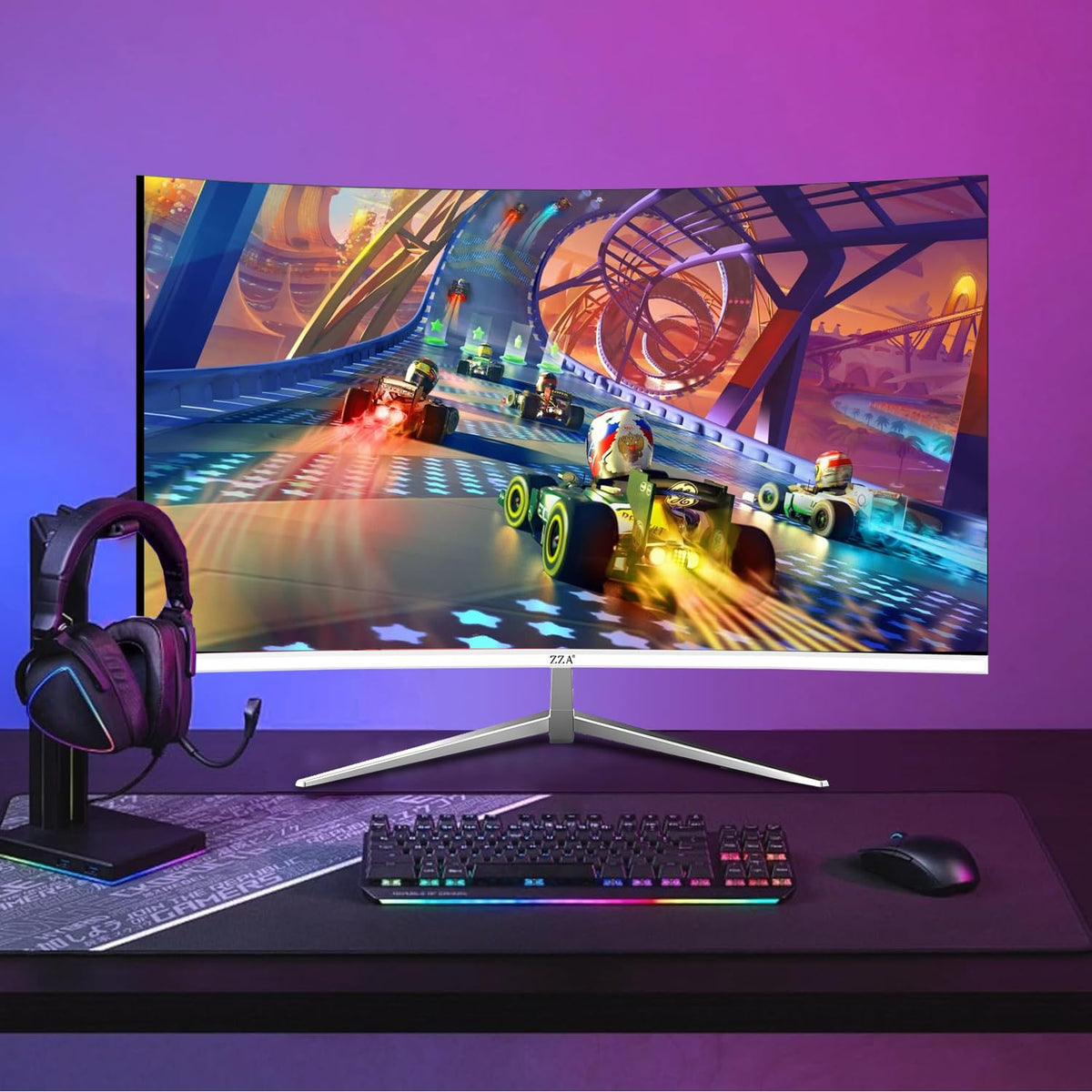 27 inch White Curved Gaming Monitor V81154