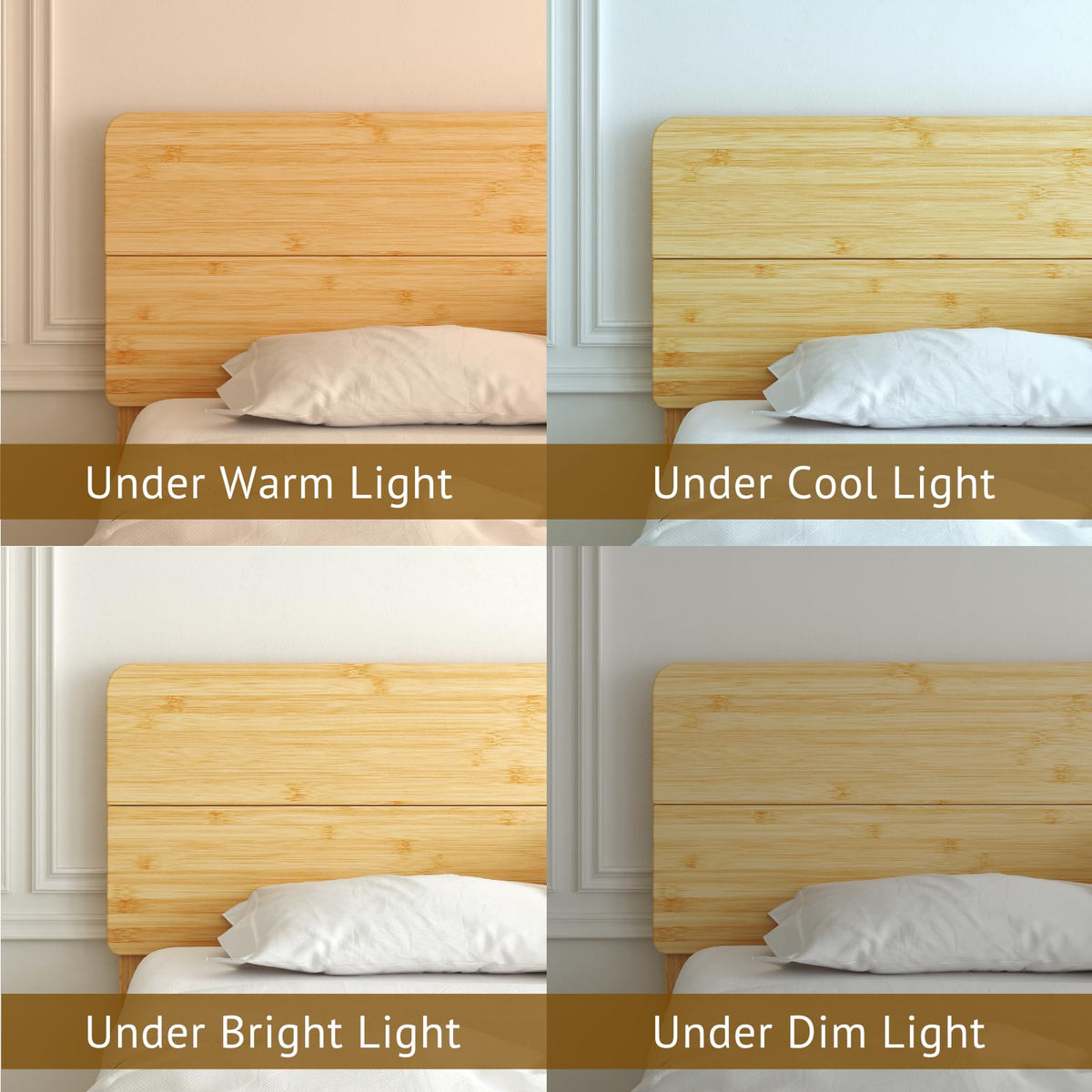14 inch Bamboo Full Bed Frame with Headboard G939473