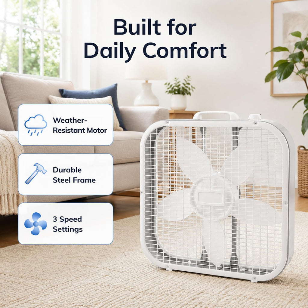 20 Inch 3 Speeds Box Fan W55178