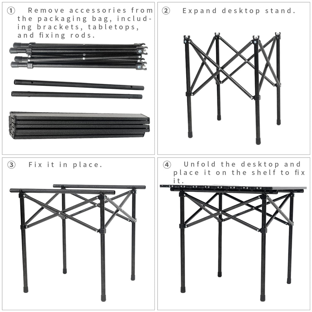 Portable Aluminum Folding Camping Table with Carry Bag B522
