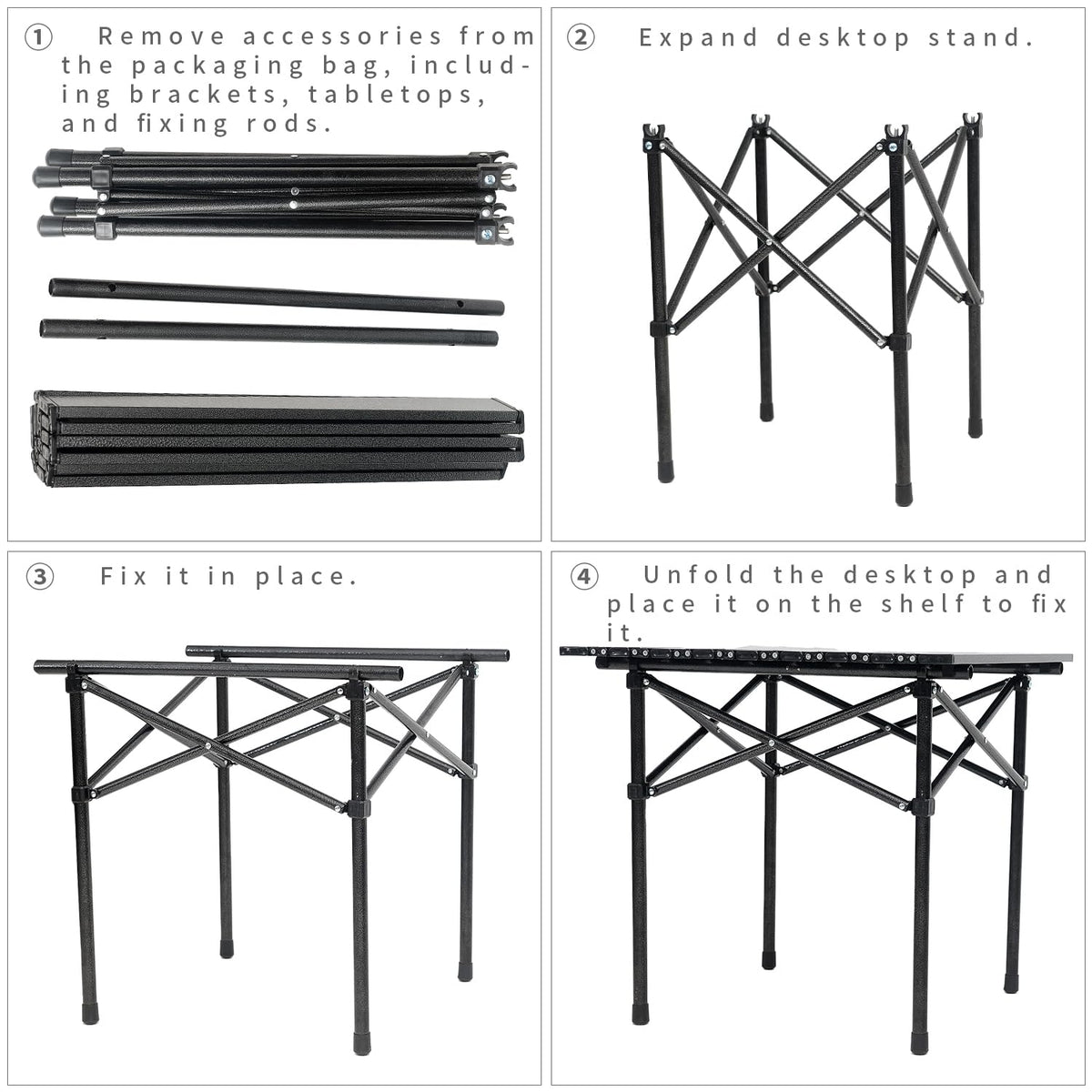 Portable Aluminum Folding Camping Table with Carry Bag B522