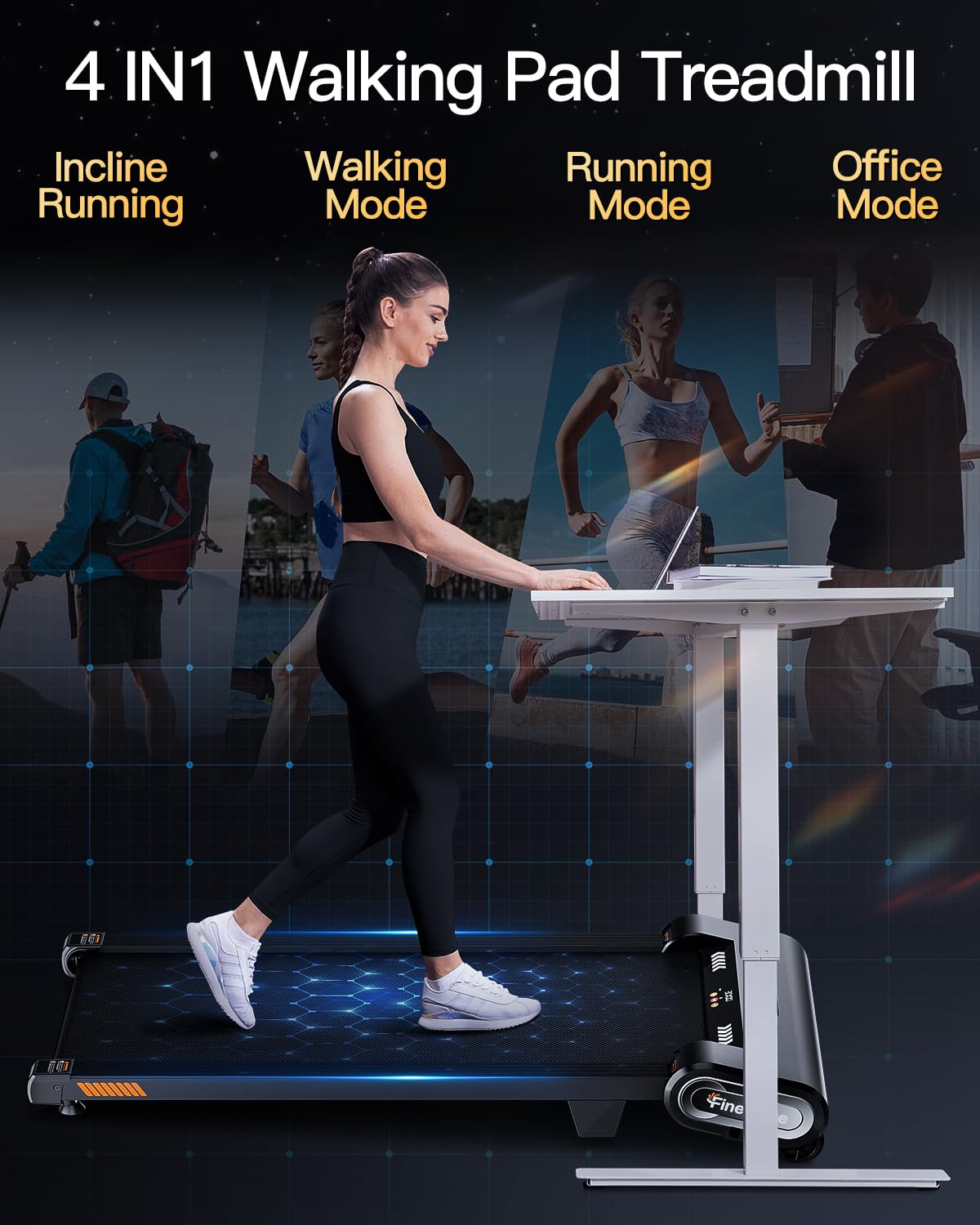 Walking Pad 13% Auto Incline Desk Treadmill L582