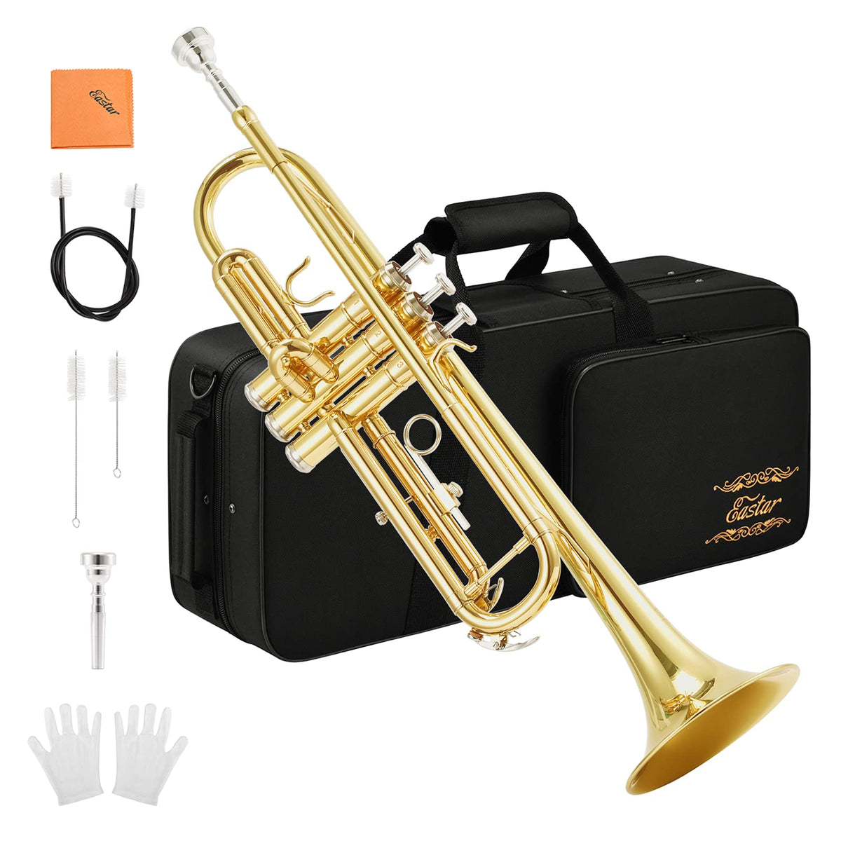 Bb Standard Trumpet Set with Hard Case and 7C Mouthpiece T1618