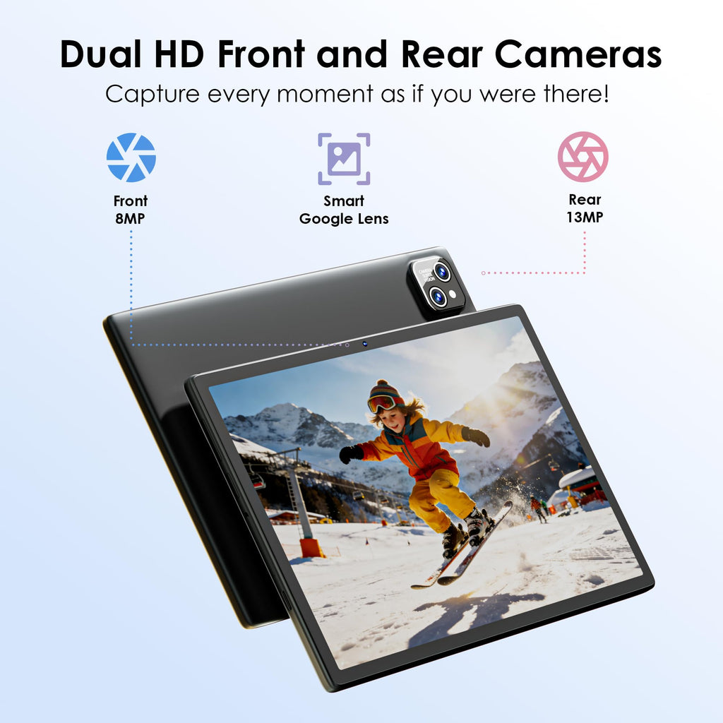 10.1 inch Android 15 Tablet with Drop-proof Case Blue H3933