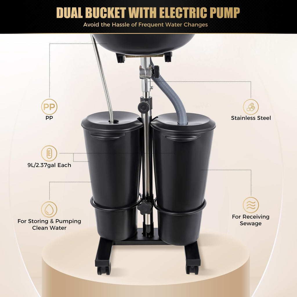 Portable Shampoo Basin with 2 Water Buckets L94435