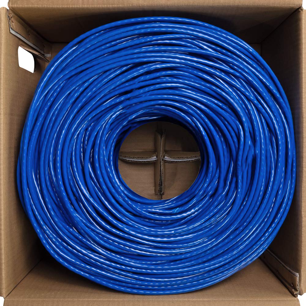 Cat6 1000ft Blue Solid Bulk Ethernet Cable G720493