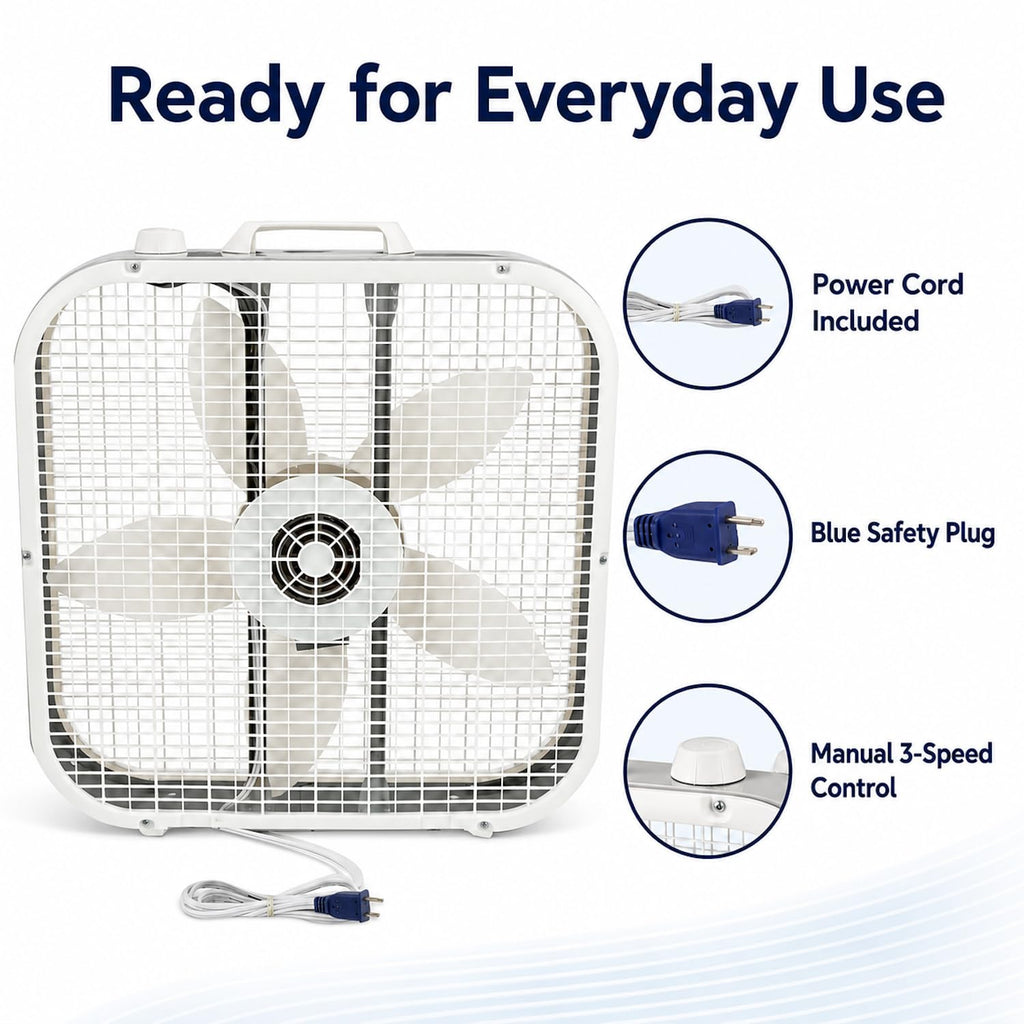 20 Inch 3 Speeds Box Fan W55178