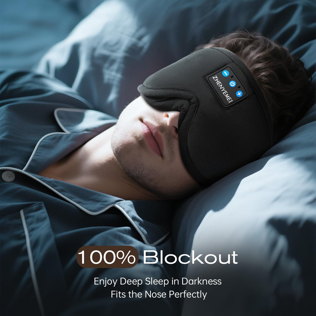 Black Bluetooth Sleep Mask with Headphones A332