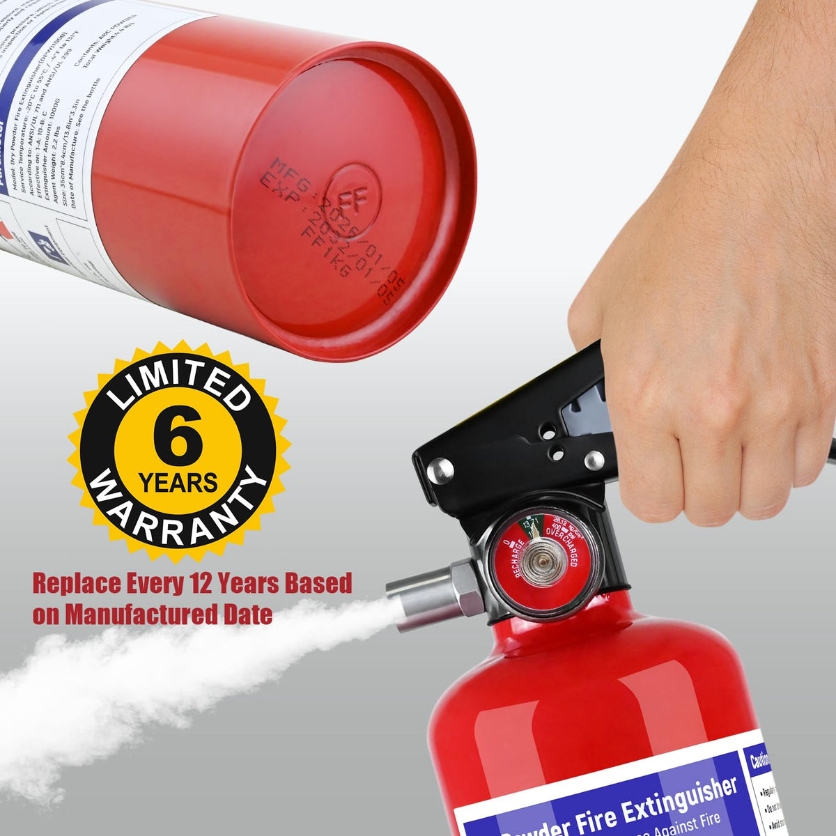 1 Pack 2.5 lb ABC Dry Chemical Fire Extinguisher with Bracket W434