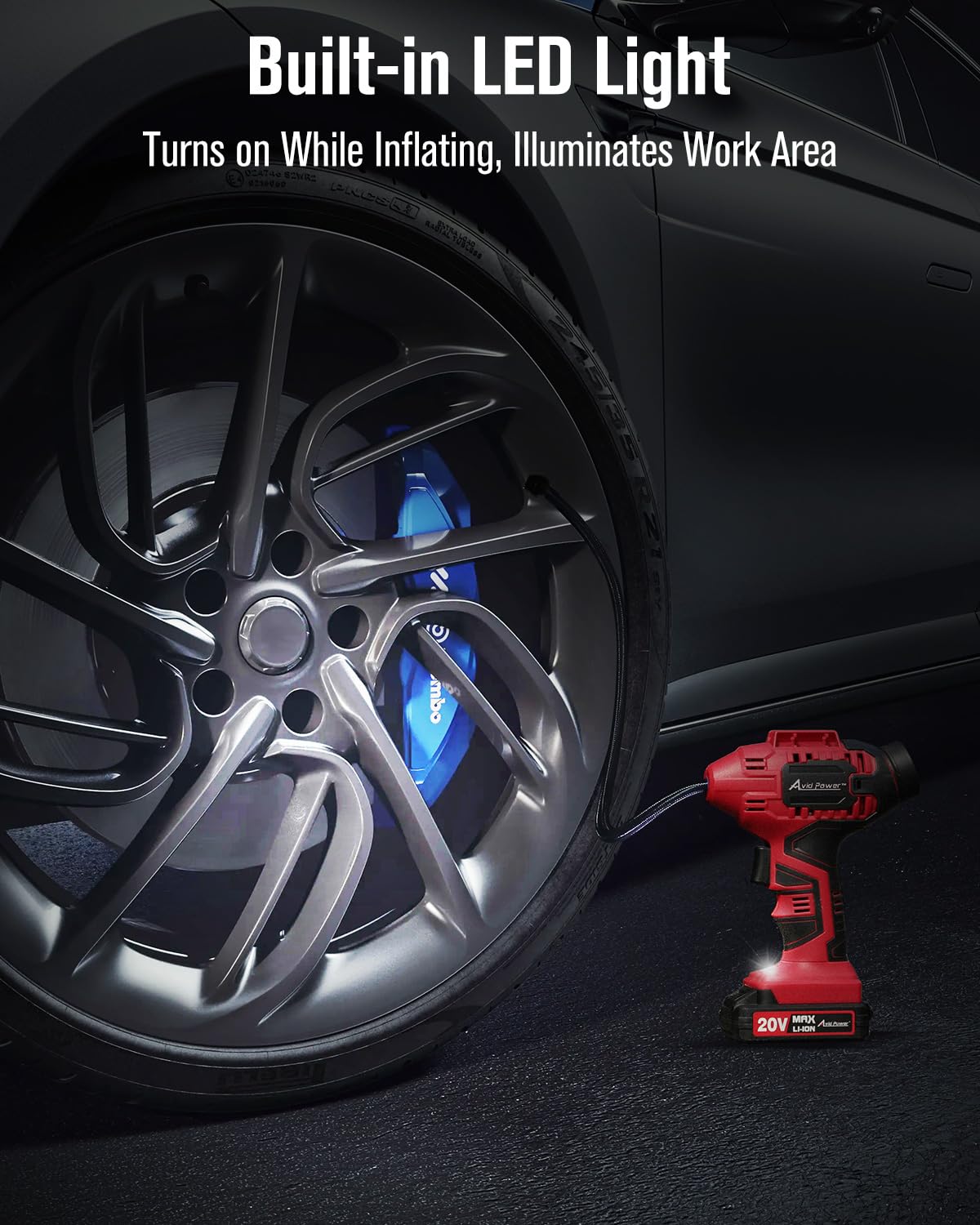 Cordless Tire Inflator Portable Air Compressor M3267