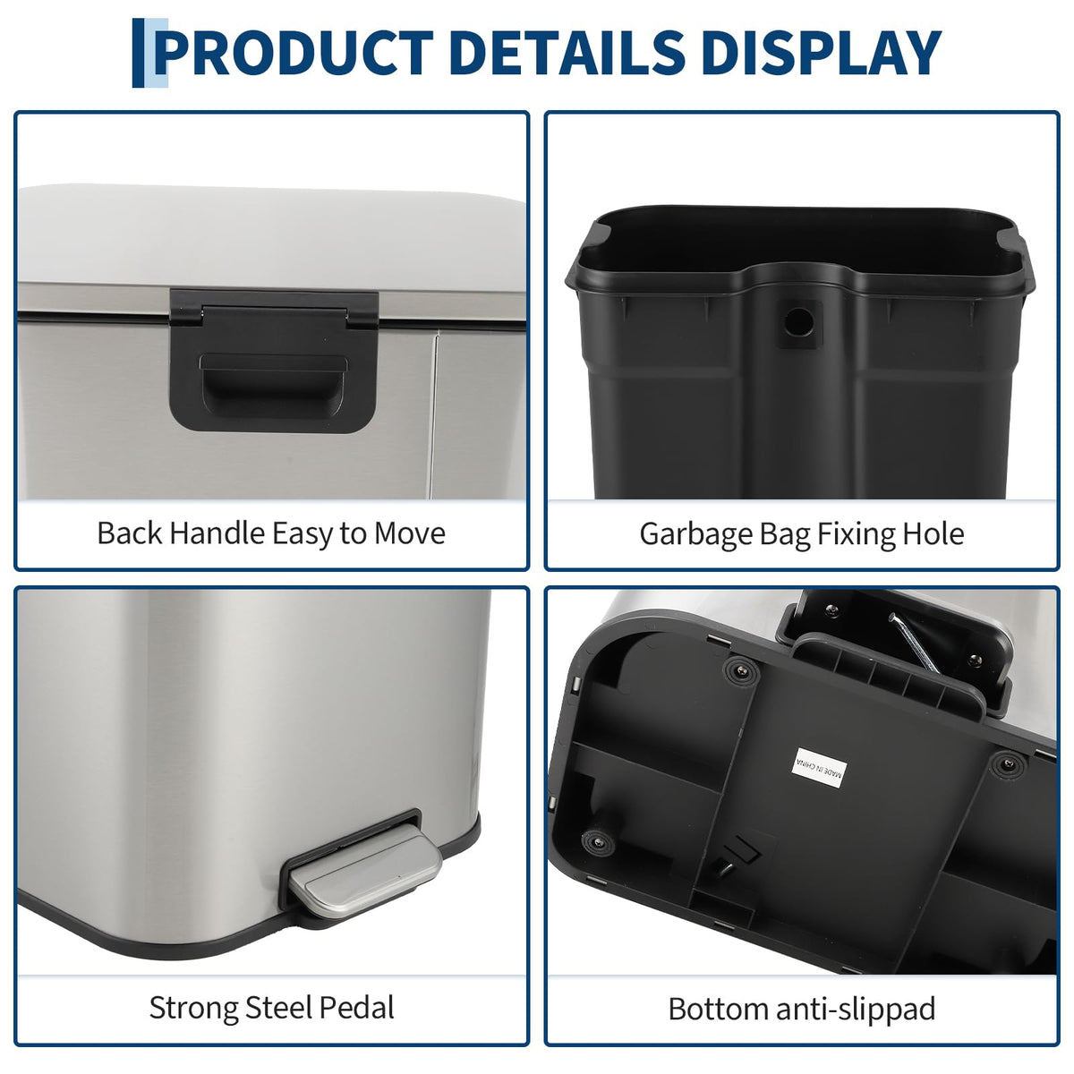 13.2 gal Stainless Steel Step Trash Can A350431