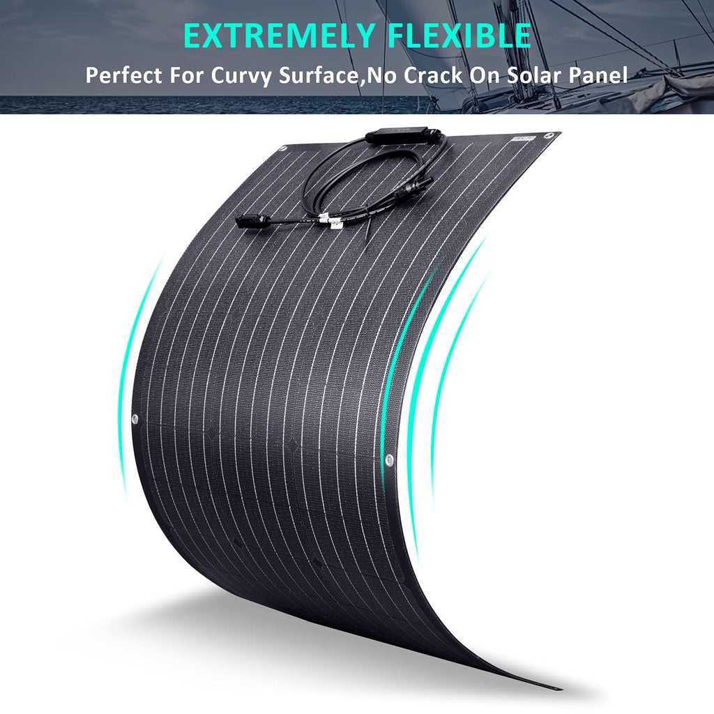 300 Watts 12 Volts ETFE Flexible Monocrystalline Solar Panels with 30A MPPT Charge Controller N898208