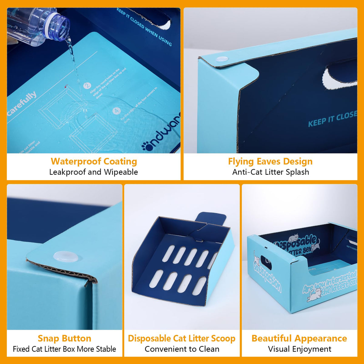 3 Pack Disposable Cat Litter Boxes D41907