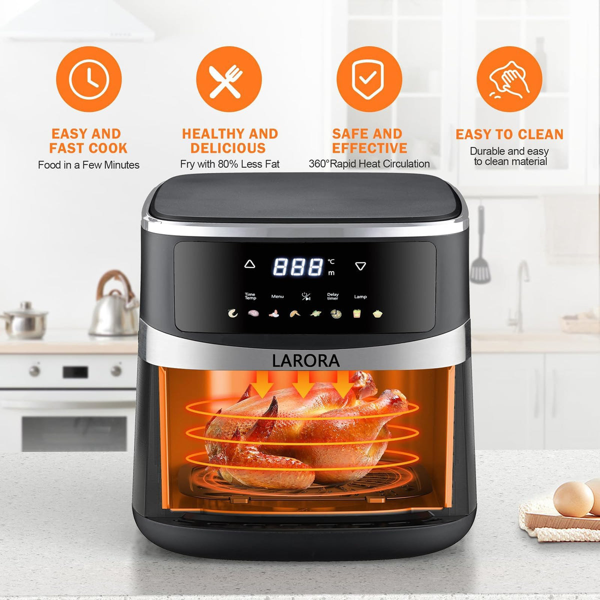 6 QT Family Size Air Fryer with Visible Cooking Window K411913