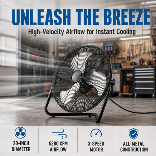 20" 3-Speed Metal Floor Fan 4-Pack Q488868