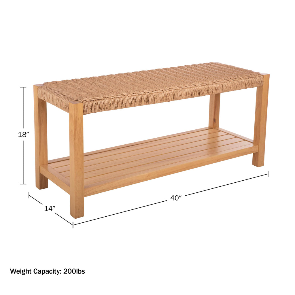 Solid Wood Entryway Bench with Shoe Storage V648798