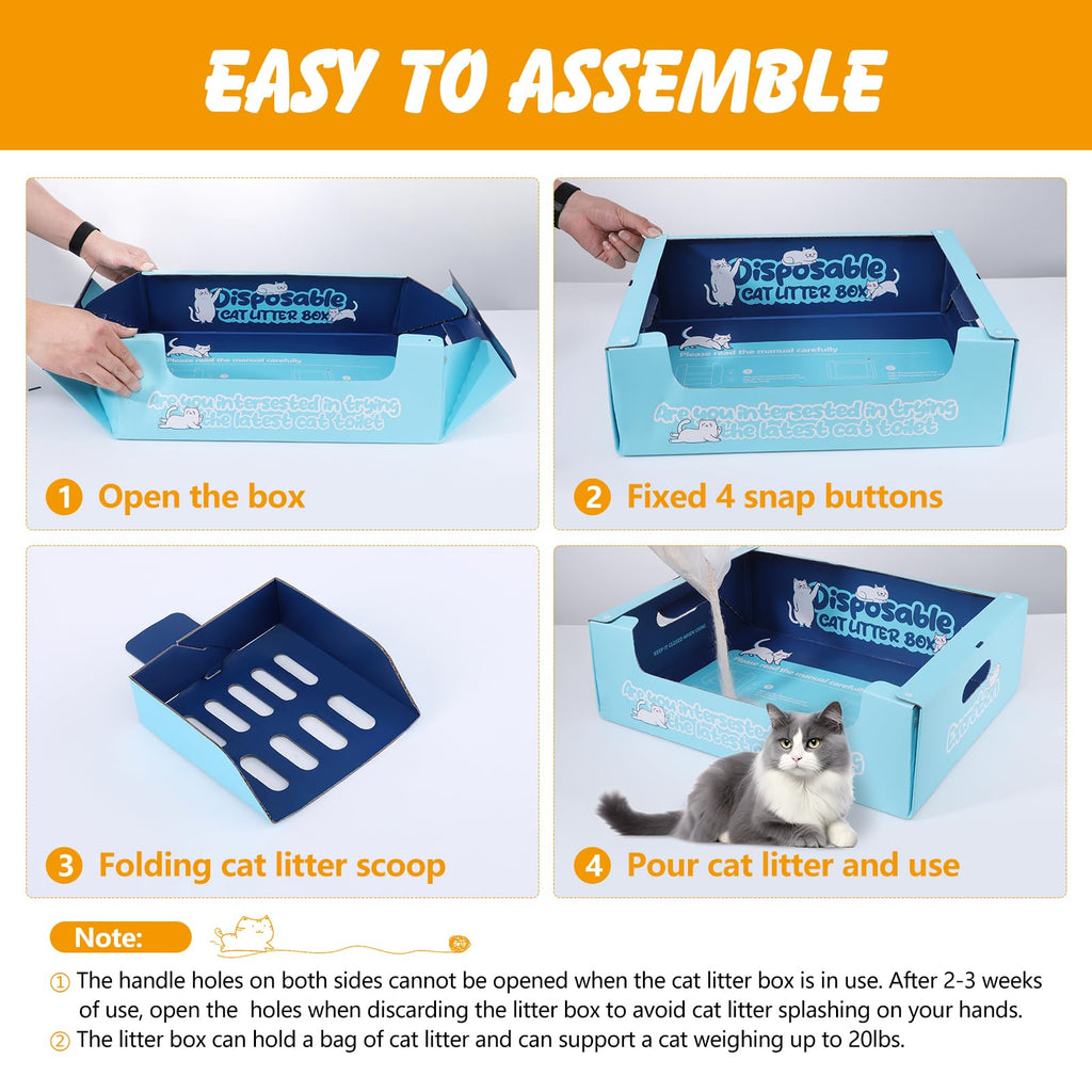3 Pack Disposable Cat Litter Boxes D41907