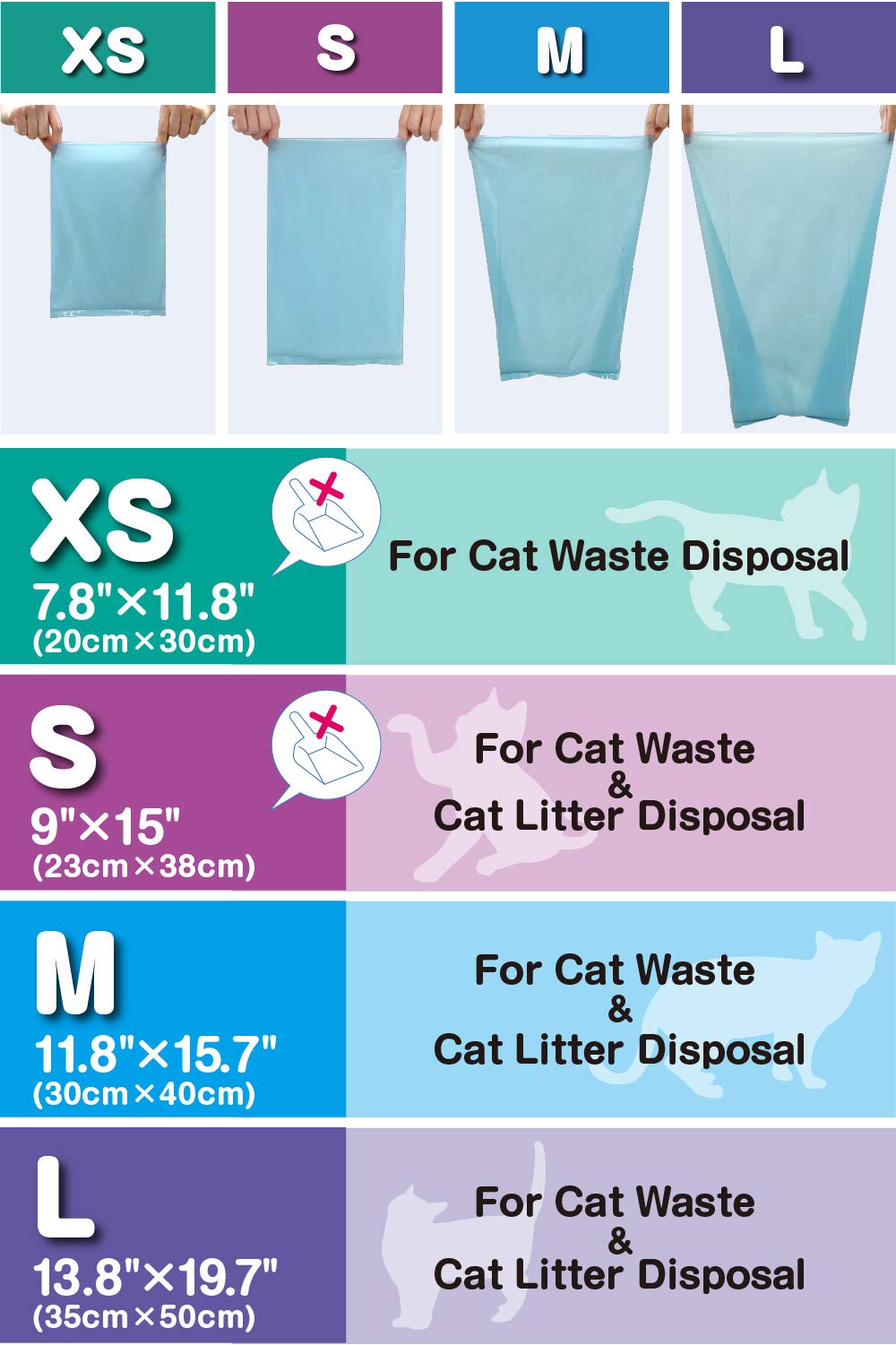 Unscented Cat Waste Disposal Bags 60 Count Pack of 3 V995