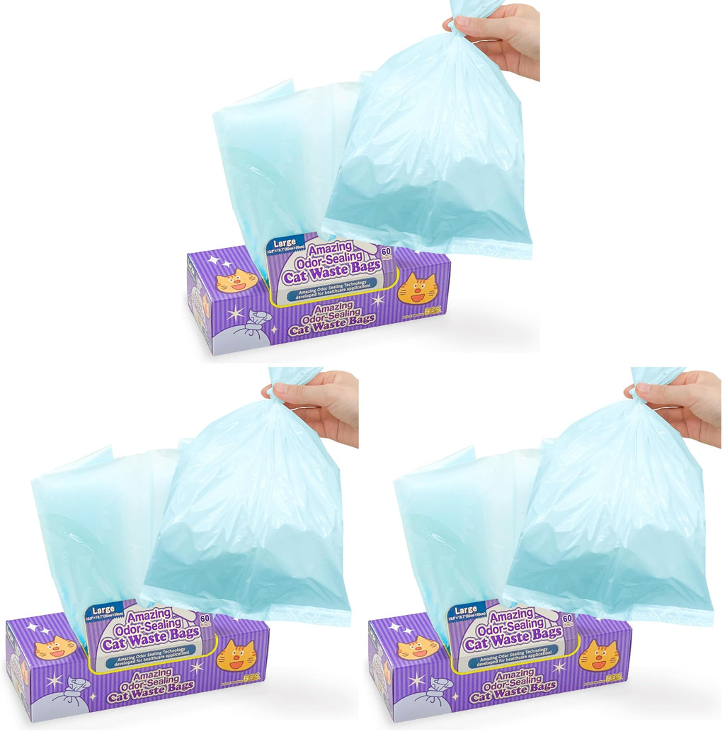 Unscented Cat Waste Disposal Bags 60 Count Pack of 3 V995