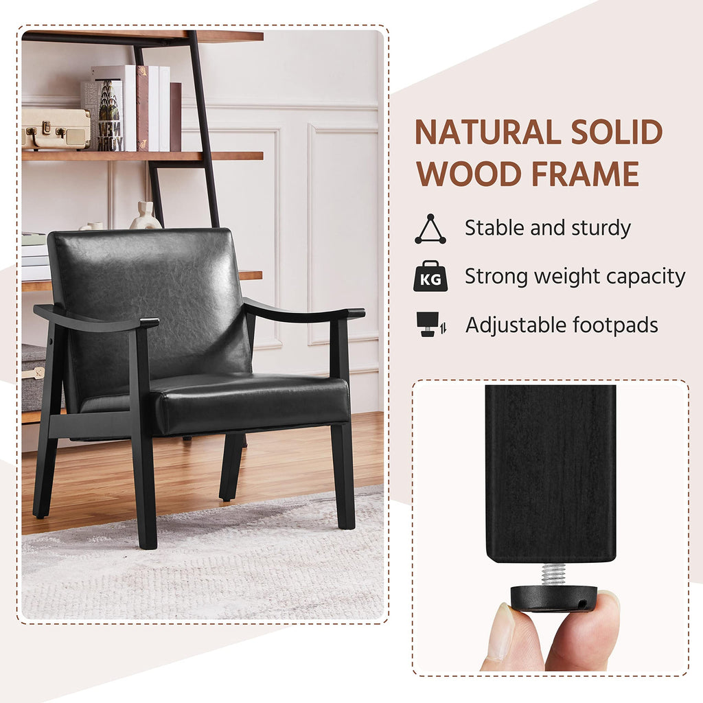 Black Faux Leather Accent Chairs D99990