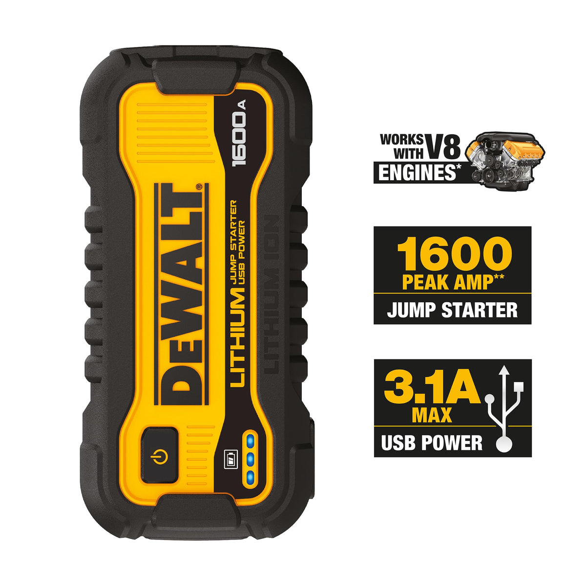 1600 Peak Amp Jump Starter Battery Booster with USB Power Station U901157