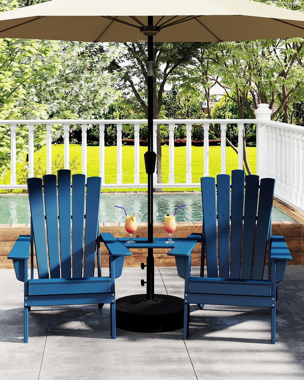 Blue Folding Adirondack Chairs Set of 2 J820641