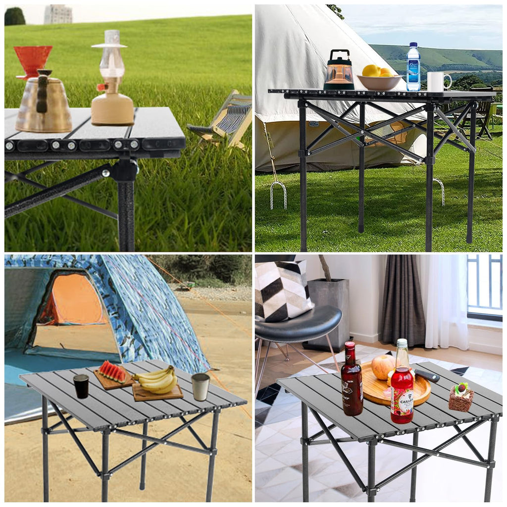 Portable Aluminum Folding Camping Table with Carry Bag B522