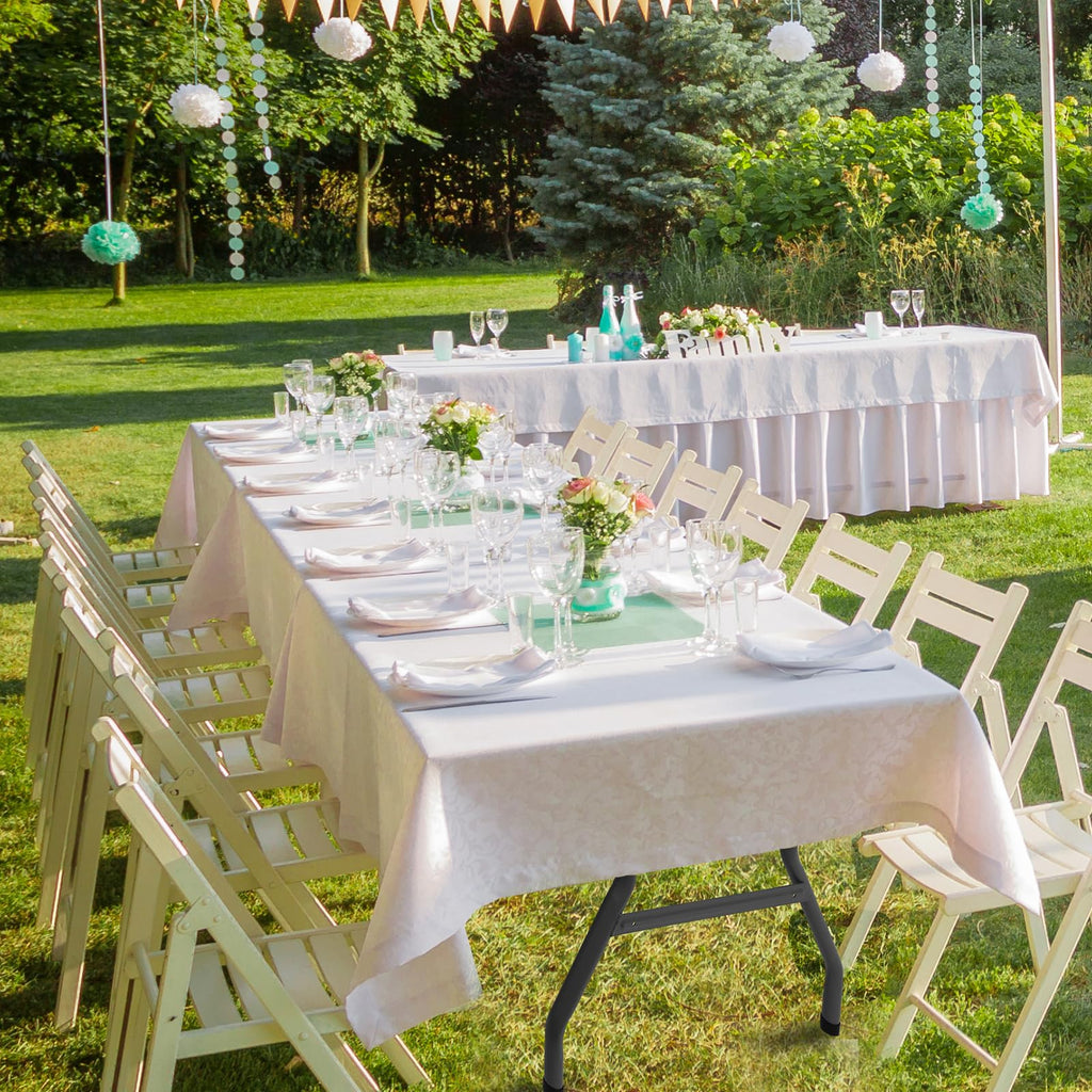 6 ft Plastic Folding Table with Carry Handle W577270
