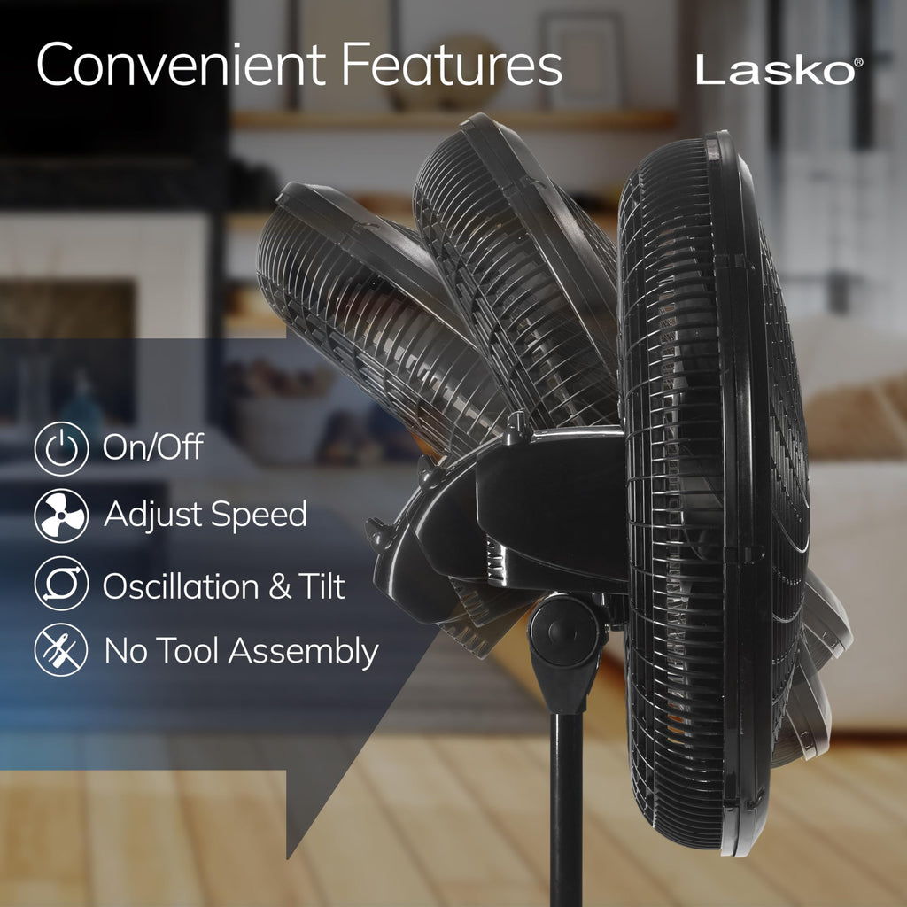 Adjustable Pedestal Fan 18” Black D35115