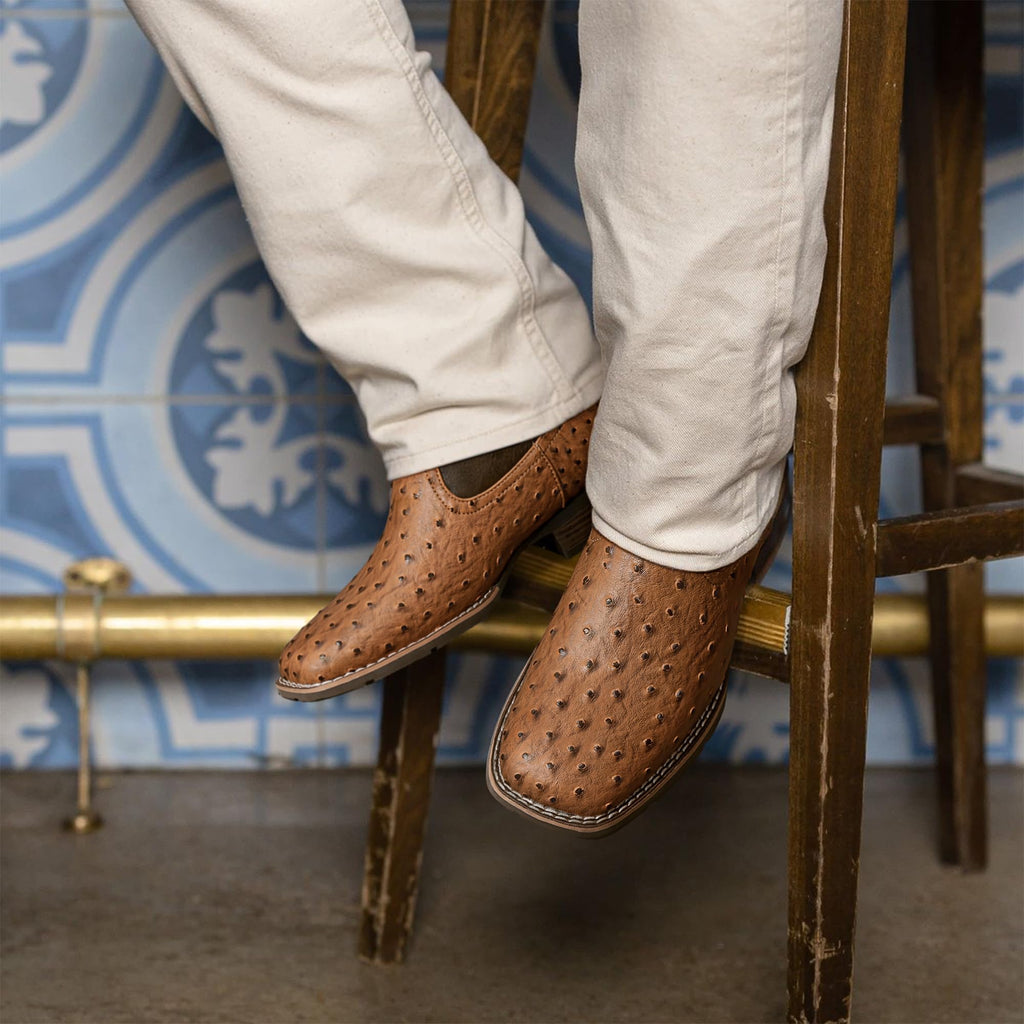 Cowboy Boots for Men with Embroidered Square Toe E1133