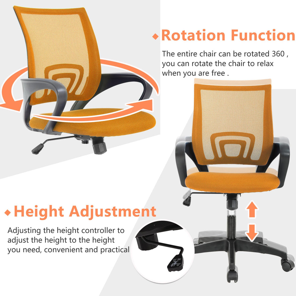 Orange Office Chair with Lumbar Support X847585