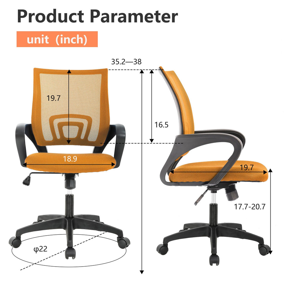 Orange Office Chair with Lumbar Support X847585