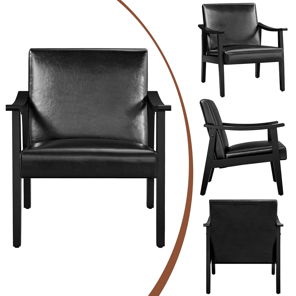Black Faux Leather Accent Chairs D99990