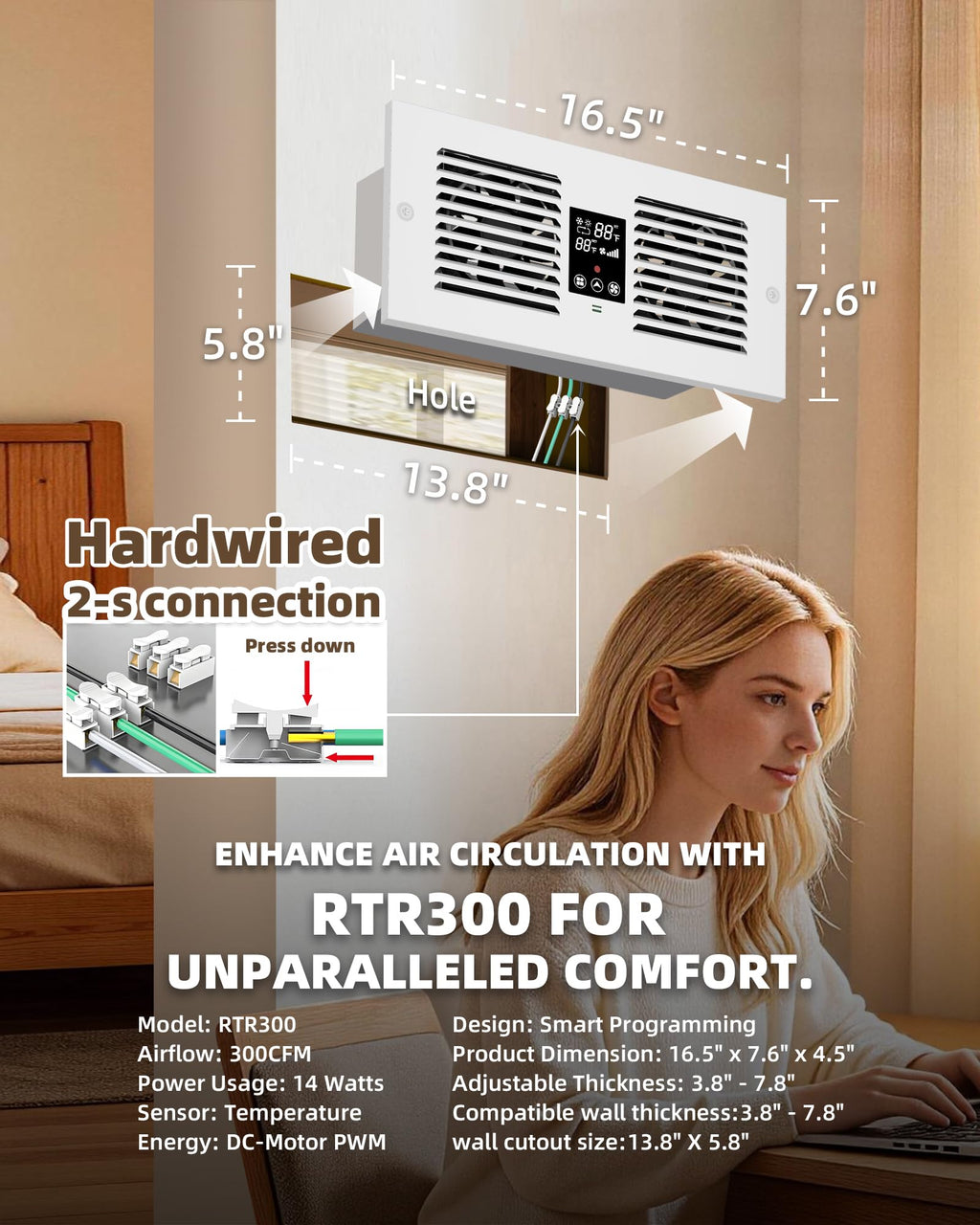 Reversible Room to Room Fan U2106