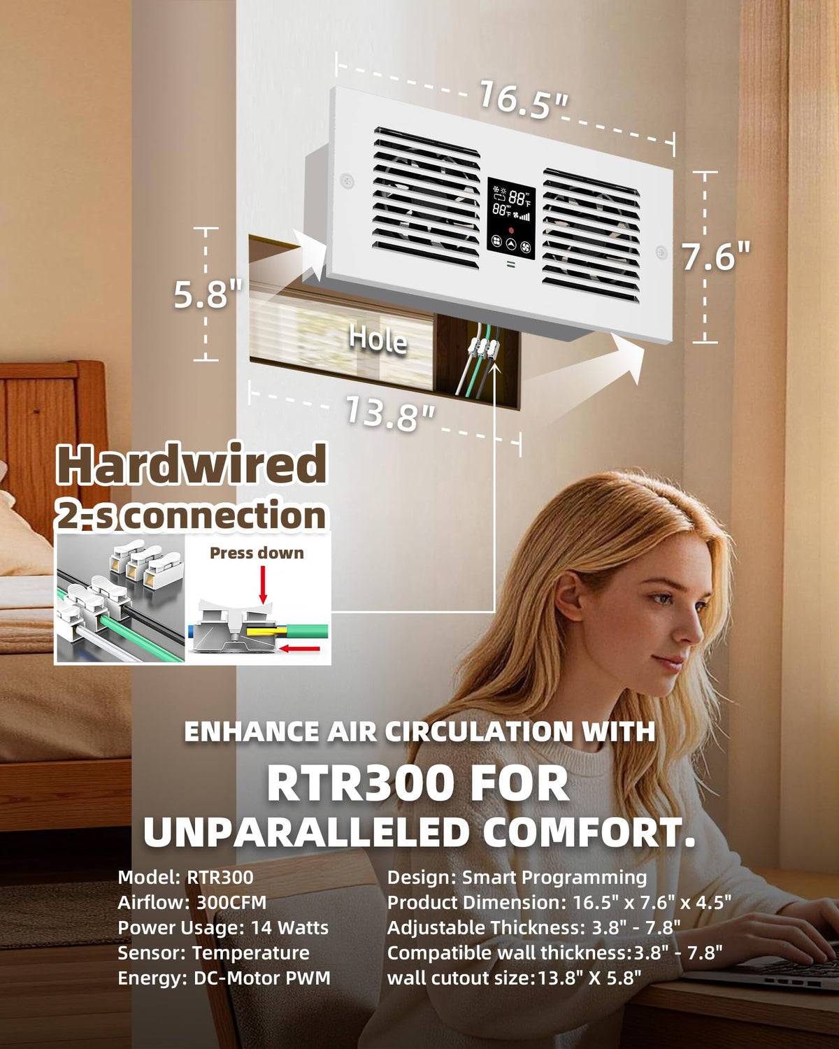 Reversible Room to Room Fan U2106