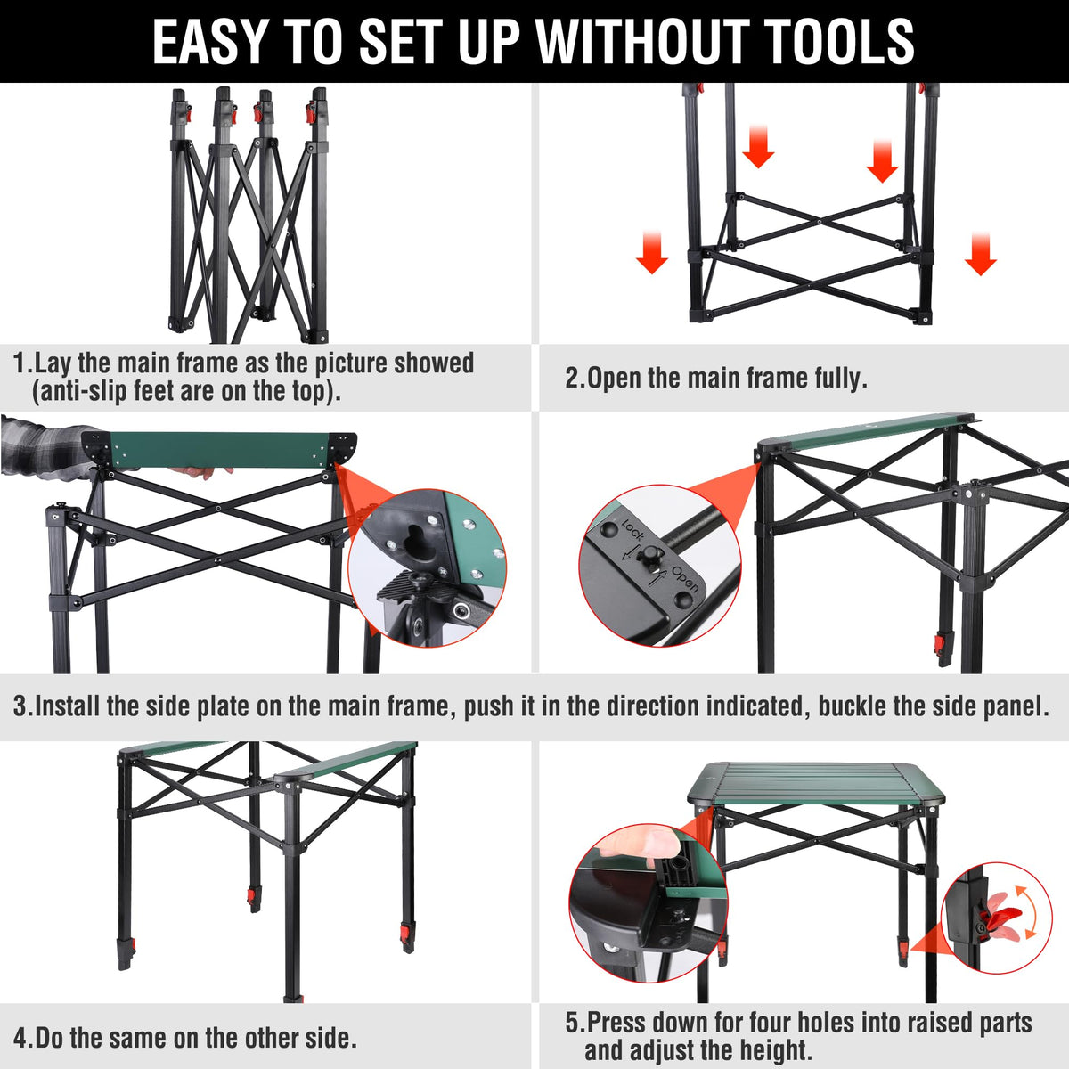 Folding Camping Aluminum Table W759