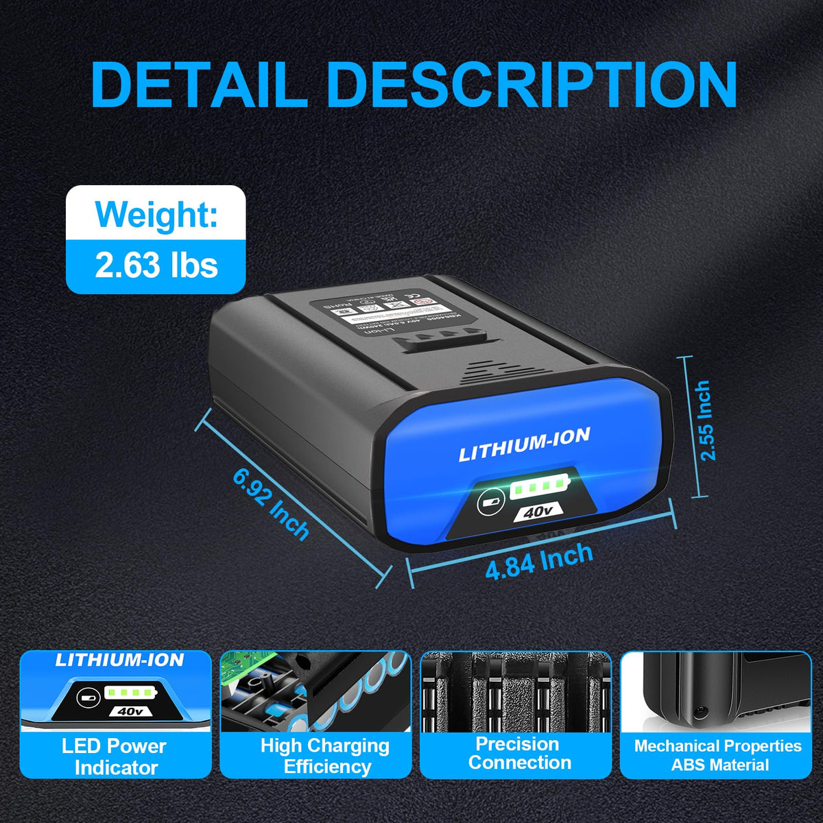 40V 6.0Ah Lithium-Ion Battery D199919