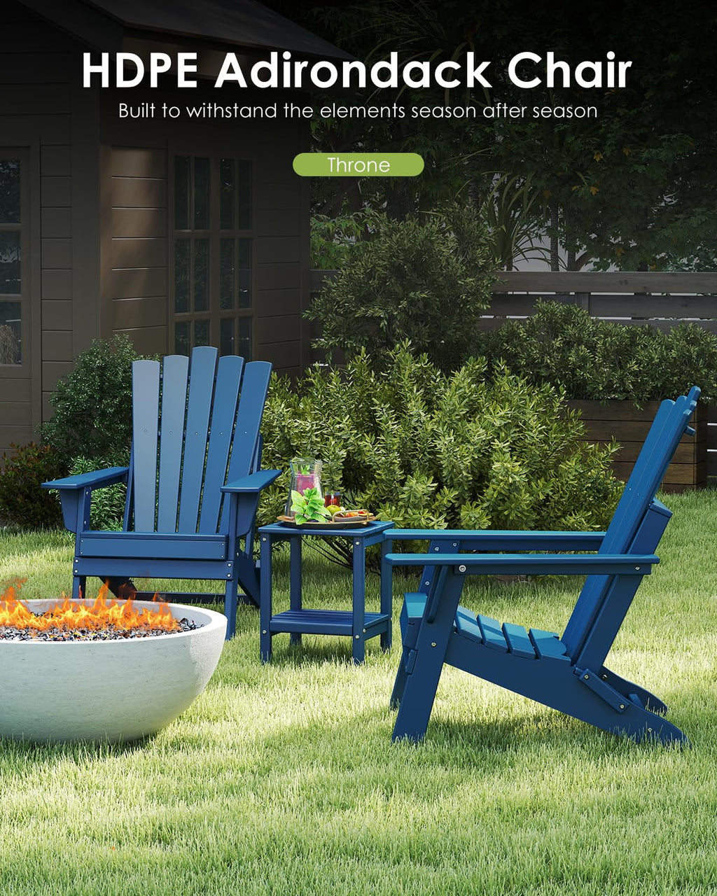 Blue Folding Adirondack Chairs Set of 2 J820641