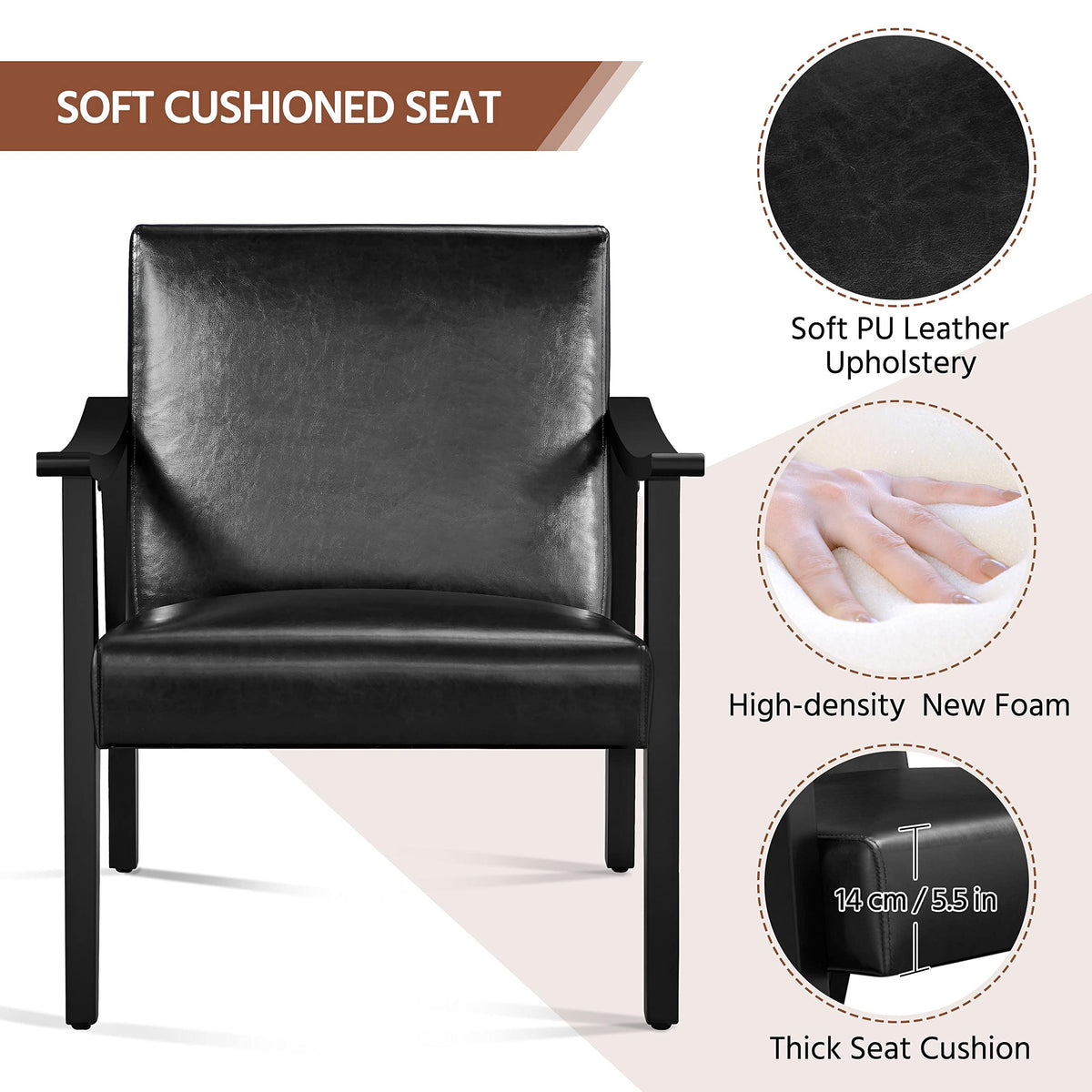 Black Faux Leather Accent Chairs D99990