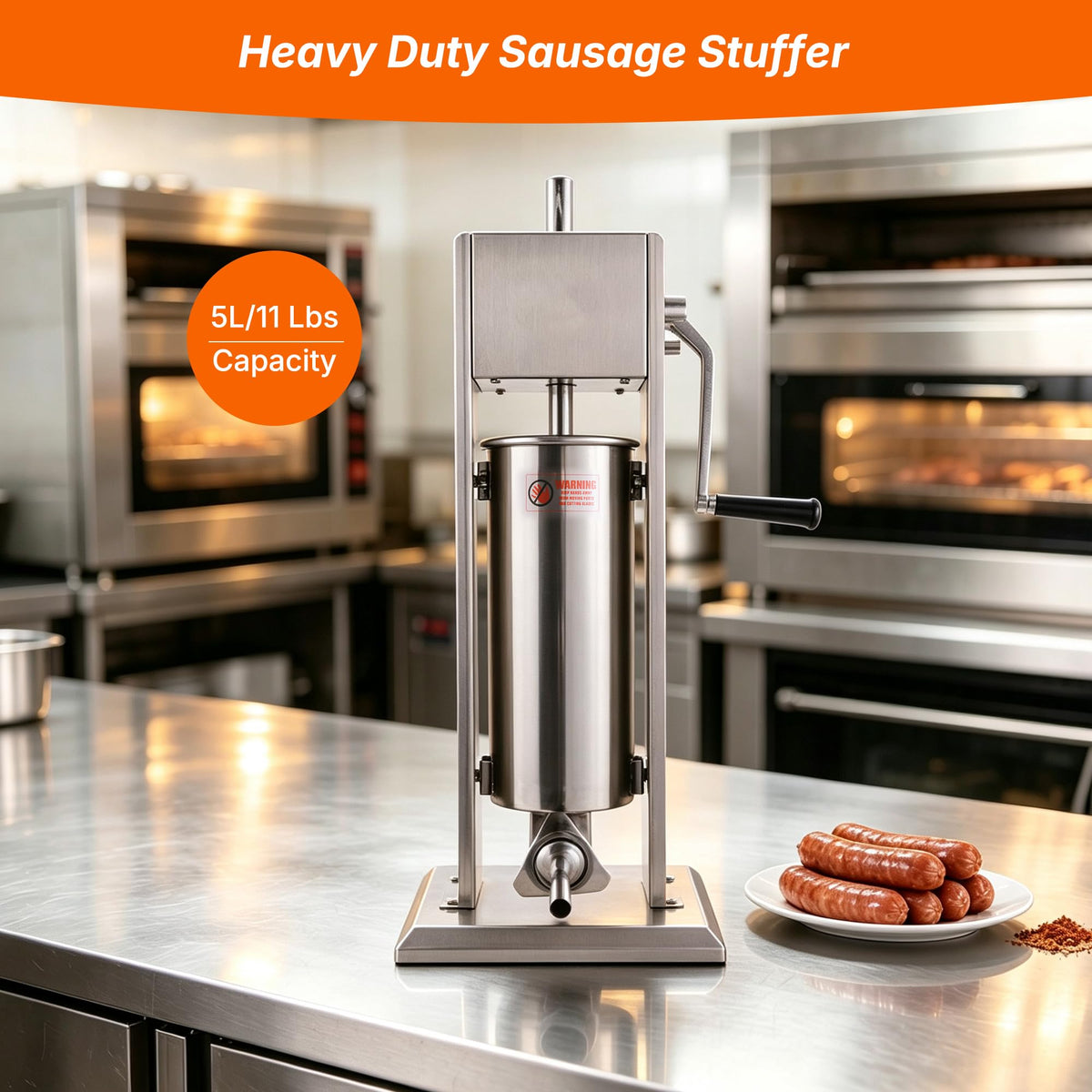Stainless Steel Vertical Sausage Stuffer 11Lb/5L W463460