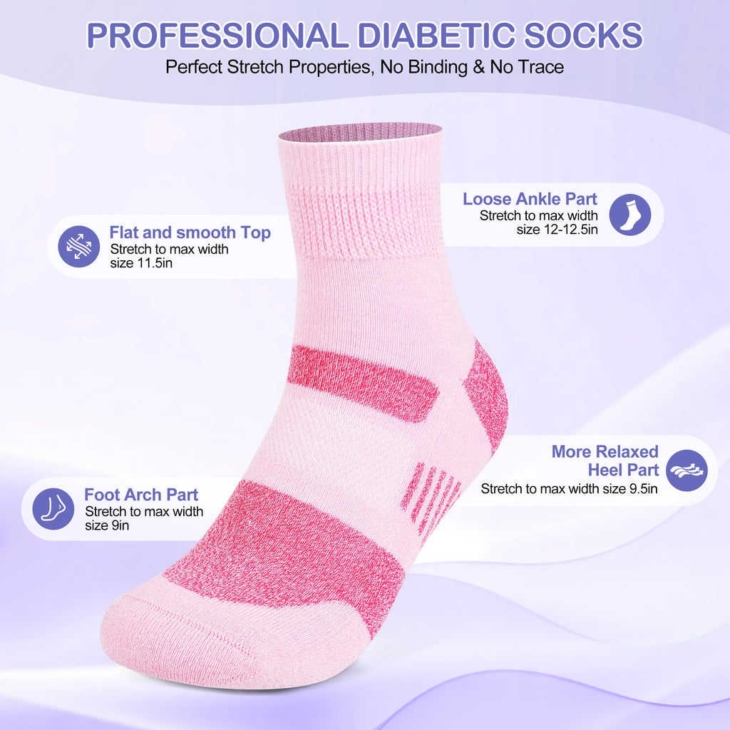 6 Pairs Non Binding Diabetic Ankle Socks L42820