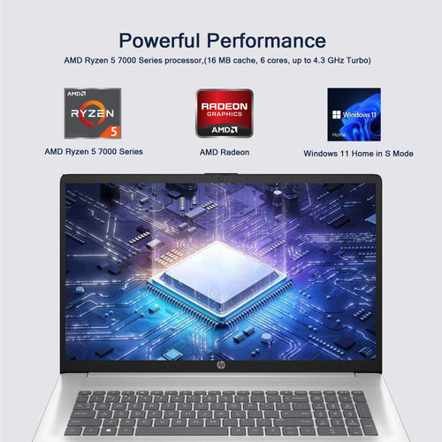 17.3" FHD Laptop, 16GB RAM, 1TB SSD, AMD Ryzen 5, Windows 11 Home, Silver H350729