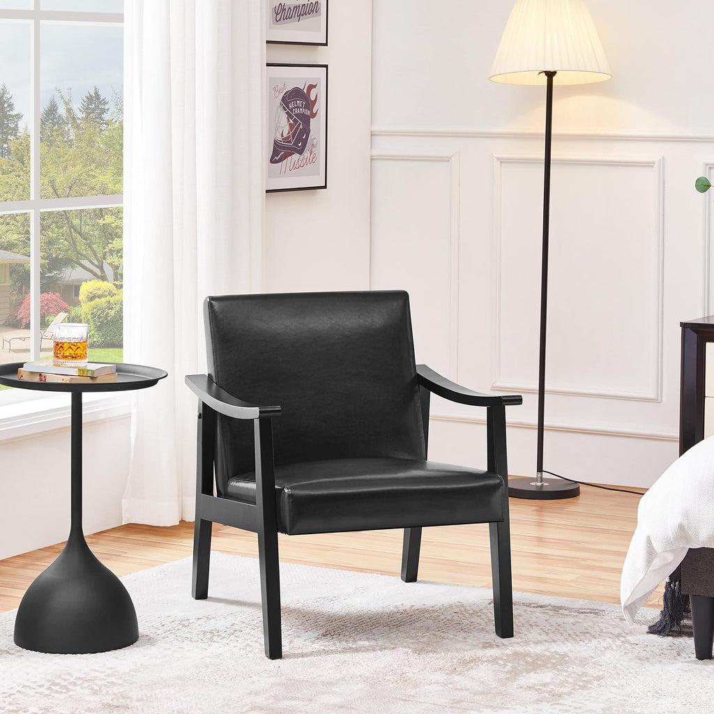 Black Faux Leather Accent Chairs D99990